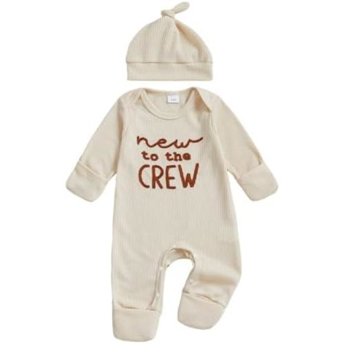 Newborn Baby Boy Romper Coming Home Outfit Infant Long Sleeve One Piece Jumpsuit Fall Winter Clothes