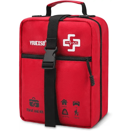 400 Piece Large First Aid Kit Premium Emergency Kits for Home, Office, Car, Outdoor, Hiking, Travel, Camping, Survival Medical First Aid Bag, Red