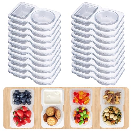 Obfuscate 20Set Snack Containers,Reusable Snack Containers with Lids,Snack Pack Containers for Portion Control and Meal Prep Lunch Containers for School Office Travel