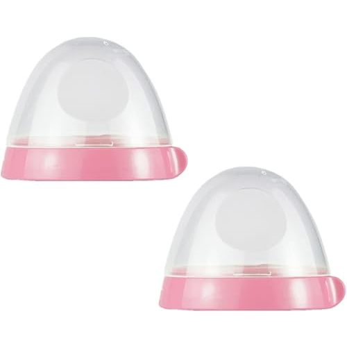 Baby Bottle Caps and Collars Rings Compatible for Comotomo Feeding Bottles,2 Count,Pink