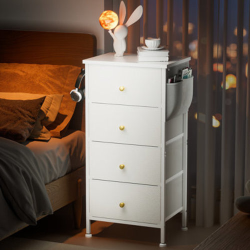 Mercer41 4 Drawer Dresser for Bedroom, Nightstand Organizer, White Dresser of Chest Rawn | Wayfair