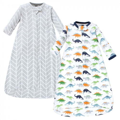 Hudson Baby Infant Boy Cotton Long-Sleeve Wearable Sleeping Bag, Sack, Blanket, Dinosaurs, 0-3 Months