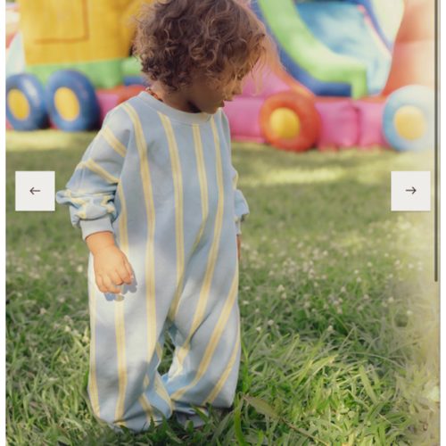 Prism Stripe Lounge Suit - SkyBlue/Lemon Lime