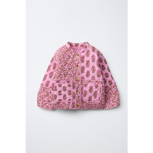 FLORAL PADDED JACKET - Dark pink | ZARA 2T