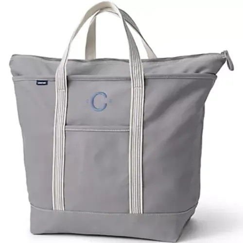 Extra large 5 Pocket Open Top Canvas Tote Bag | Lands' End with zipper