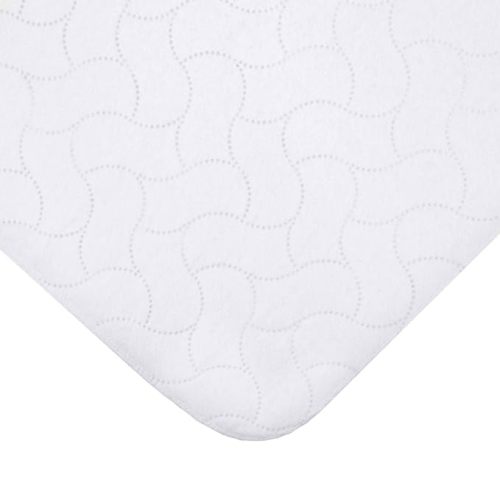 American Baby Company Waterproof Flat Reusable Crib Mattress Pad Protector, Embossed Quilt-Like Crib Protective Mattress Pad Cover for babies, adults and pets, White, 28" x 52"