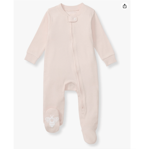 Burt's Bees Baby Girls' Organic Cotton Sleep and Play Footed Pajamas