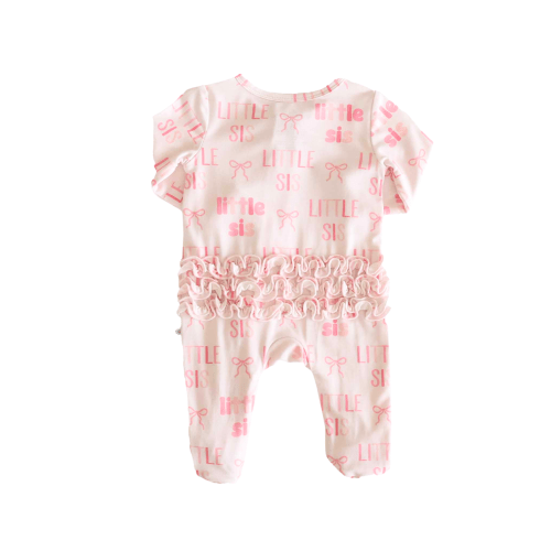 Ruffle Zipper Footie | Little Sis