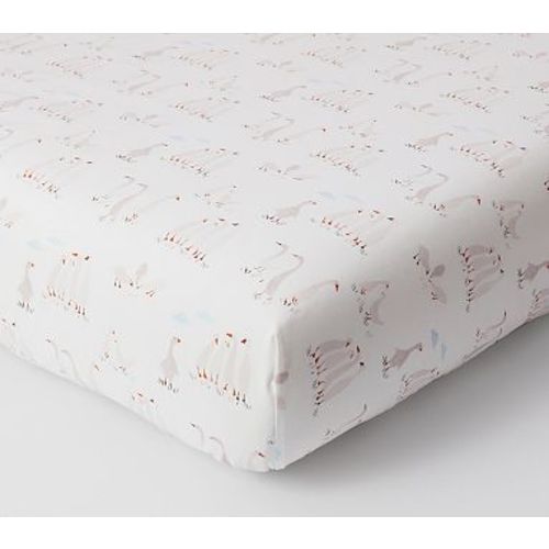 Darby Duckling Crib Fitted Sheet , Ivory Multi