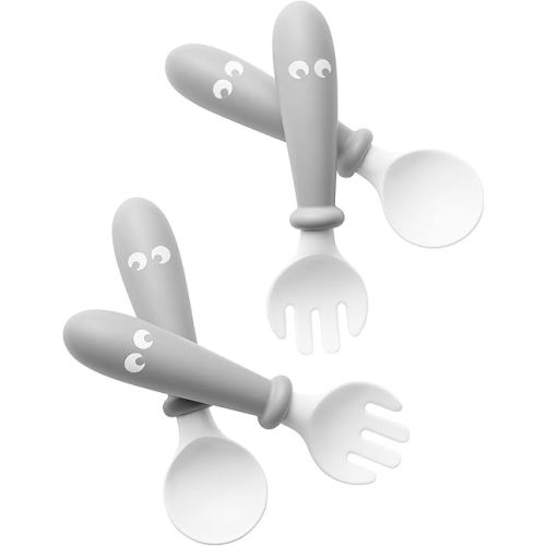 BabyBjörn Baby Spoon and Baby Fork - 2 sets, Gray