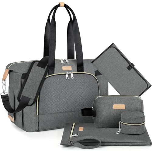 ITIEZY Diaper Bag Tote for Baby - Large Mommy Bag with Portable Changing Pad Pacifier Case, Hospital Bags Travel Baby Bag