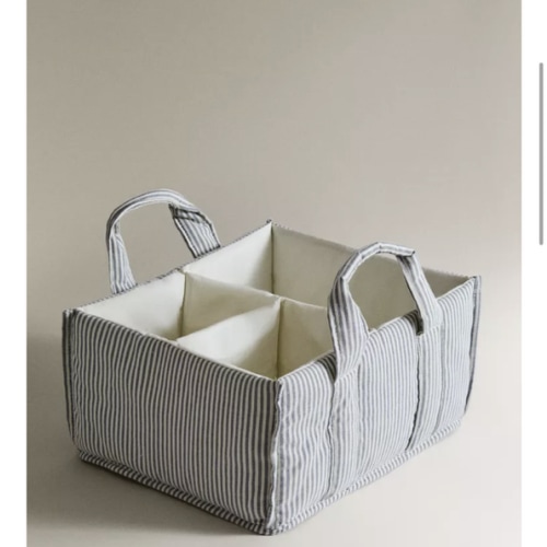 STRIPED BABY CLOTHES ORGANIZER WITH HANDLE
