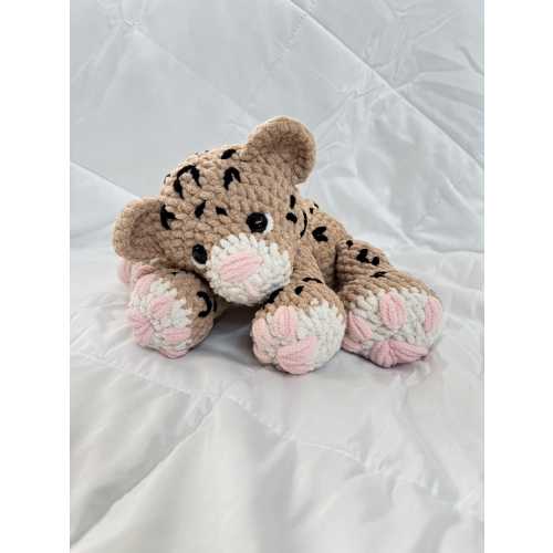Handmade Crochet stuffed Cheetah or Snow Leopard plushie