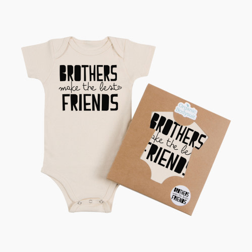 Morado Designs Organic Bodysuit - Brothers Make Best Friends, 3-6 Months