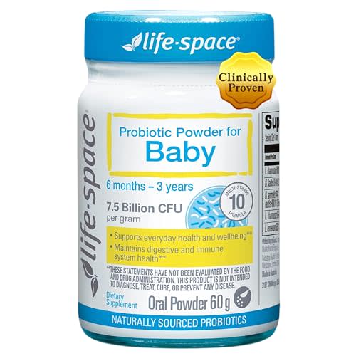 Life-Space 60 Grams, for 0-36 Month Baby, 7.5 Billion CFU & Multi Strain, Balance Microflora, Supports Digestive Health & Nutrient Absorption & Immunity, No Refrigeration Probiotic Powder for Baby