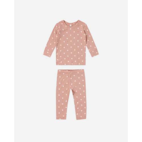Bamboo Pajama Set Pink Hearts