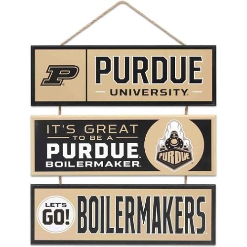 Open Road Brands Purdue University Boilermakers Linked Wood Wall Decor