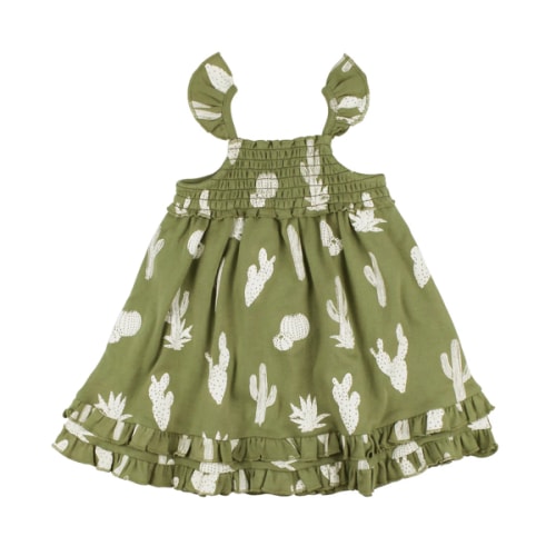Sage Cactus | Organic Smocked Summer Dress – L'ovedbaby