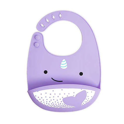 SKIP*HOP® Narwhal ZOO Fold & Go Silicone Bib