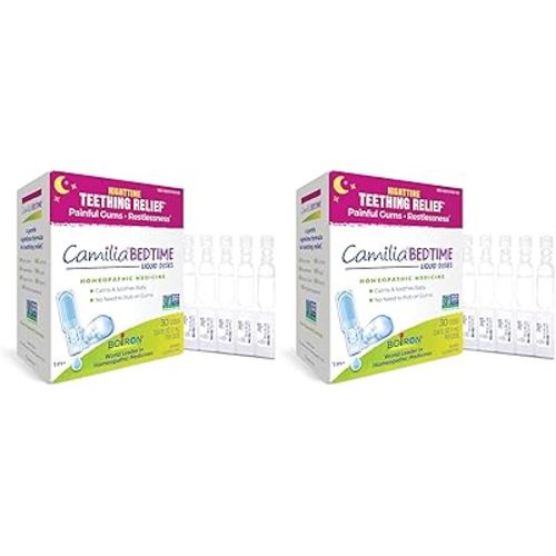 Boiron Camilia Bedtime Liquid Doses for Nighttime Teething Relief, Painful Gums, Restlessness, and Irritability - 30 Count