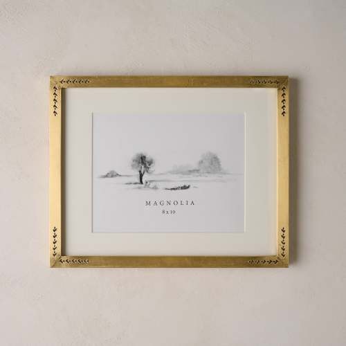 Floral Antique Brass Picture Frame – Magnolia