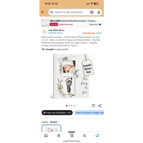 Amazon.com: Baby Book Keepsake - Simple Baby Milestone Book for Boy or Girl - Baby Journal & Pregnancy Memory Book - Monthly Milestone Record Baby Books for Baby Shower - Modern Gender Neutral Style Gift for Moms