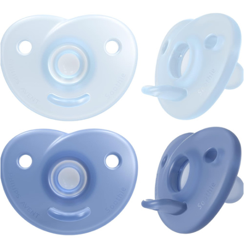 Philips AVENT Soothie Heart Pacifier, Blue/Light Blue, 0-3 Months, 4 Pack, SCF099/41
