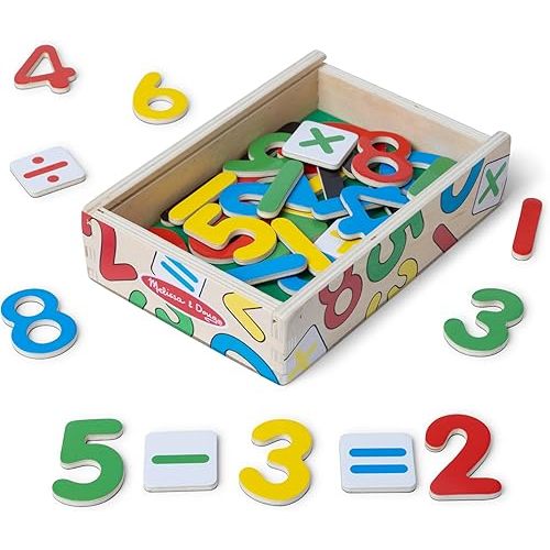 Melissa & Doug 37 Wooden Number Magnets in a Box