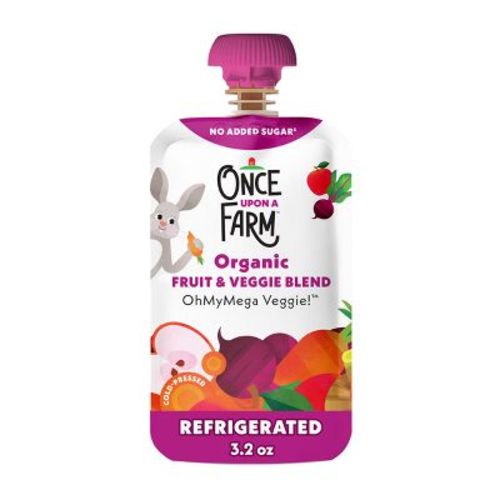 Once Upon a Farm OhMyMegaVeggie Apple, Carrot, Beet Organic Kids' Snack - 3.2oz Pouch
