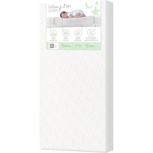 Dream On Me Serene Snooze 2-in-1 Crib Mattress, Dual-Sided for Infants & Toddlers, Waterproof Cover, GREENGUARD Gold Certified, Fits Full Size Crib & Toddler Bed, 52” x 28” x 5”