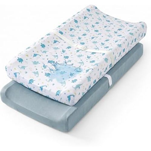 Waterproof Changing Pad Cover 2 Pack Ultra Soft Changing Table Sheets for Girl Boy Diaper Changing Pad Sheet