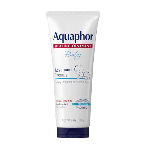 Aquaphor Baby Advanced Therapy Healing Ointment Skin Protectant, 7 OZ | Baby Skin Protectant with Petrolatum for Chapped or Dry Skin, Drool Rash and Diaper Rash, Hypoallergenic, Fragrance Free