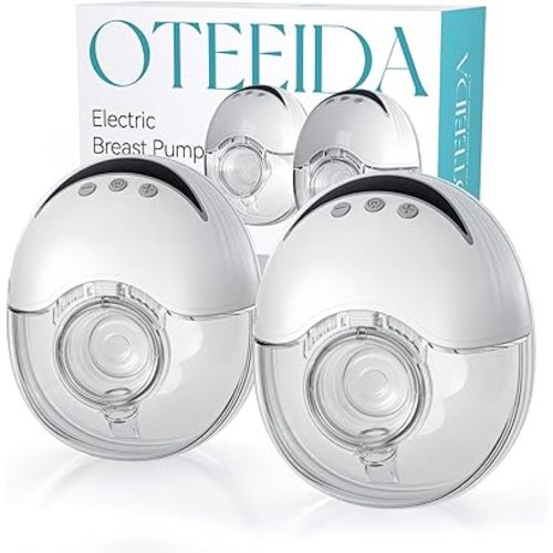 Hands Free Breast Pump Wearable MY-375 - Strong Suction, Low Noise, Wearable Breastfeeding Pump with 4 Mode &12 Levels, Portable Electric Breast Pump 24mm - 19/21/Insert/Flange, 2 Pack (White)