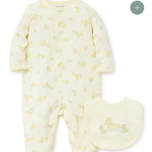 Little Ducks Footed One-Piece and Bib
