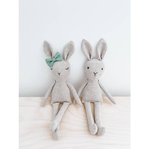 Stuffed Natural Linen Bunny Baby Toy Soft Play