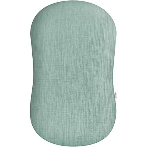 Muslin Baby Lounger Cover, Soft Breathable Newborn Lounger Pillow Cover for Boys Girls Infant (Sage)
