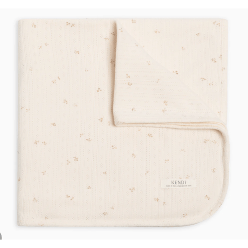 Brushed Back Pointelle Swaddle Blanket