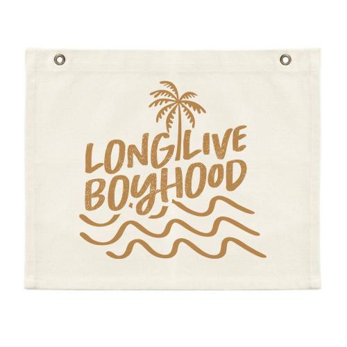Long Live Boyhood Canvas Banner, Coastal Nursery Decor, Playroom Wall Art