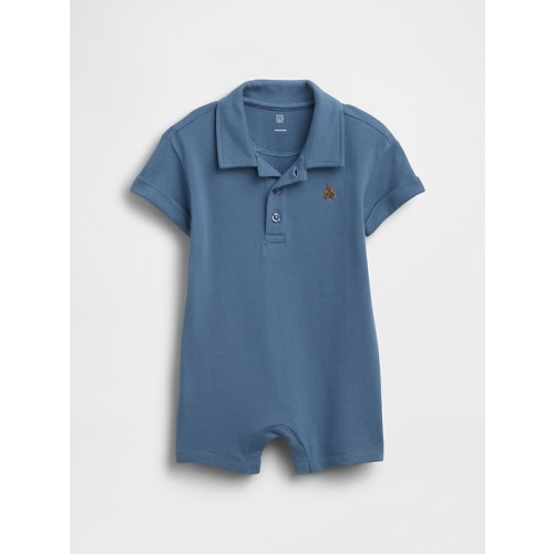 Baby Pique Polo Shorty One-Piece