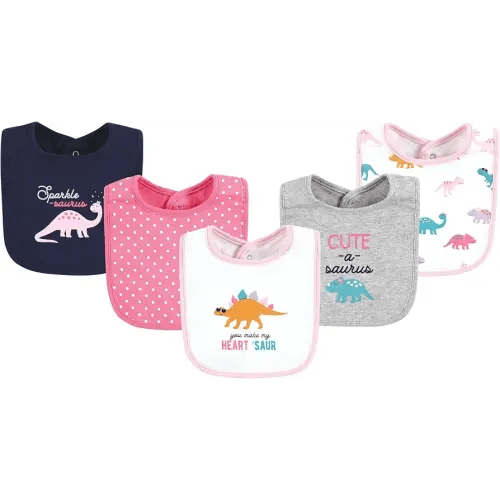 Hudson Baby Unisex Baby Cotton Bibs, Cute-A-Saurus, One Size