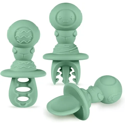 Haakaa Silicone Baby Spoons Self Feeding 6 Months – Baby Utensils with Anti-Choke Astronaut Handle, Easy-Grip, Gum-Friendly, Durable & Safe – Baby Spoons for BLW & First Stage Feeding