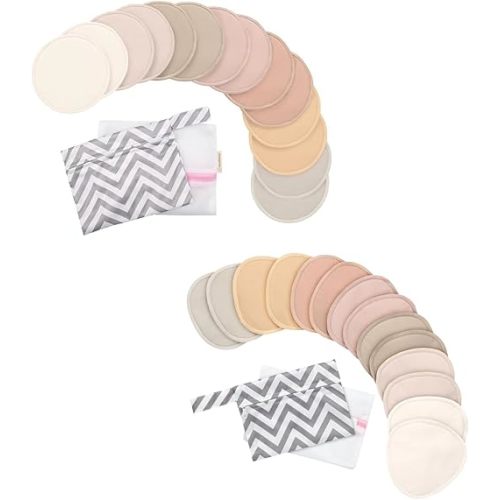 KeaBabies Reusable Nursing Pads for Breastfeeding and 14-Pack Nursing Pads - Breastfeeding Pads - Washable Breast Pads for Breastfeeding - Natural Maternity Pads - Reusable Nipple Pads