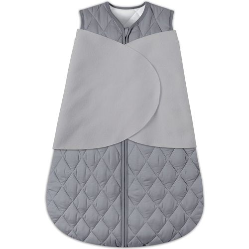 BSTOPPT Newborn Sleep Sack Baby Swaddle,3-Way Adjustable Wearable Blanket,Swaddling Sleeping Bag,TOG 2.5 (Gray, 3-6 Months)