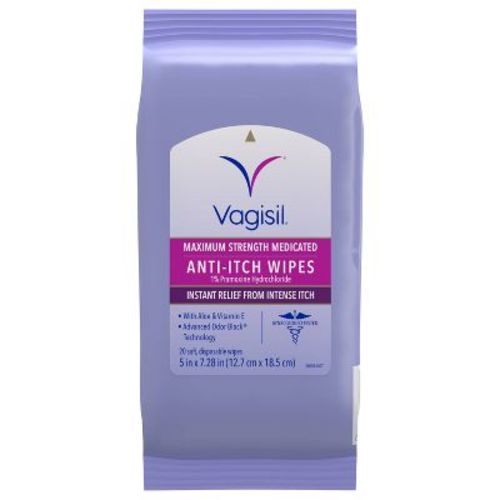 Vagisil Maximum Strength Anti-Itch Medicated Feminine Intimate Wipes - 20ct