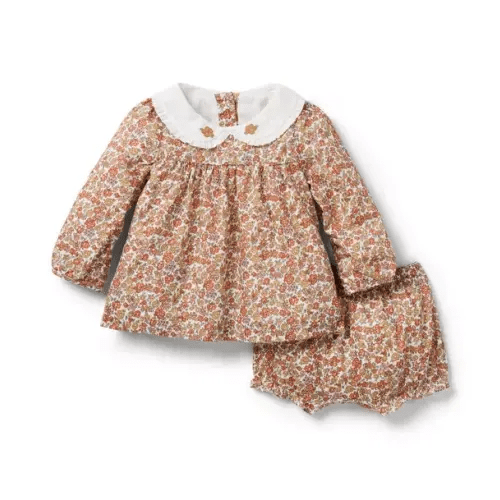 Baby Sweet Orange Ditsy Floral The Fall Floral Matching Baby Set by Janie and Jack