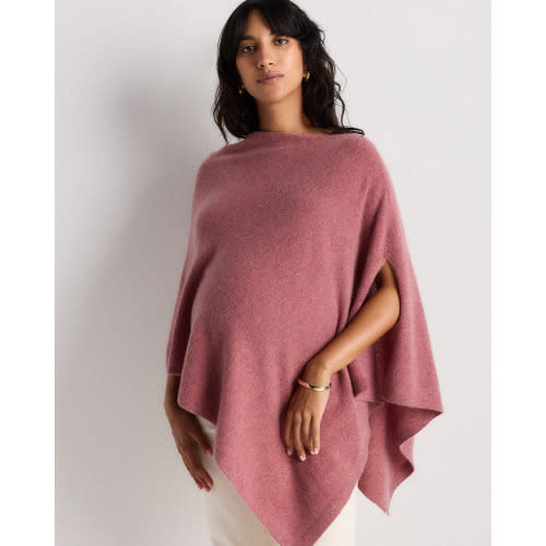 Mongolian Cashmere Nursing Shawl in Heather Shaded Rose Pink