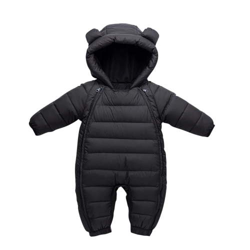 UAMVSH Newborn Baby Snowsuit with Cute Ears Infant Boys Girls Double Zipper Hooded Romper Jumpsuit Long Sleeve Puffer Winter Outwear Coat