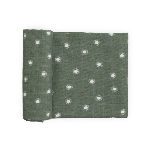 Organic Cotton Muslin Swaddle Blanket - Sage Suns