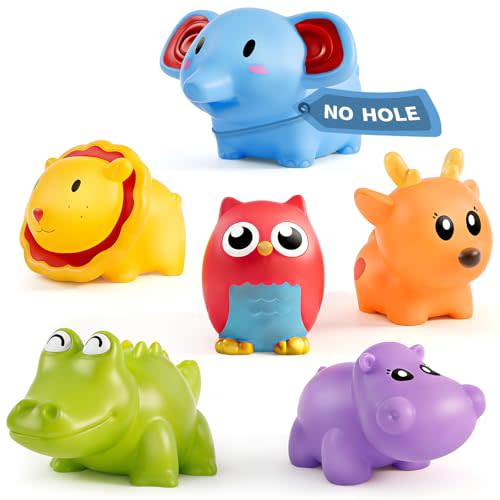 Hely Cancy Infant Bath Toys for 18 Months - No Hole Animal Bathtub Toys, Baby Bath Tub Toys