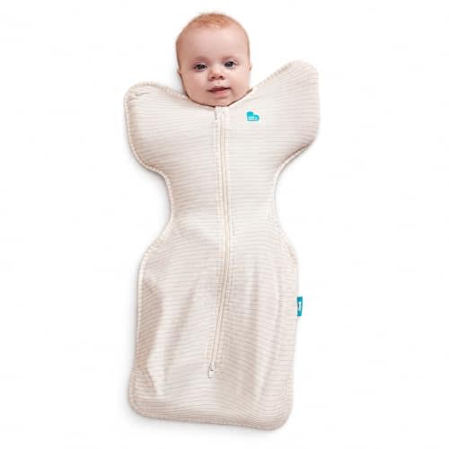Love to Dream Swaddle Up Lite, Baby Sleep Sack | 0.2 TOG, 5-8.5 lbs, Tan | Arms Up Swaddle Helps Baby Self-Soothe and Sleep Longer, Secure Fit Helps Calm Startle Reflex, Newborn Essentials 75–81F
